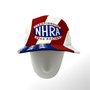 RARE Vintage NHRA Drag Racing Championship Hat American Flag Snapback Hat Men's
